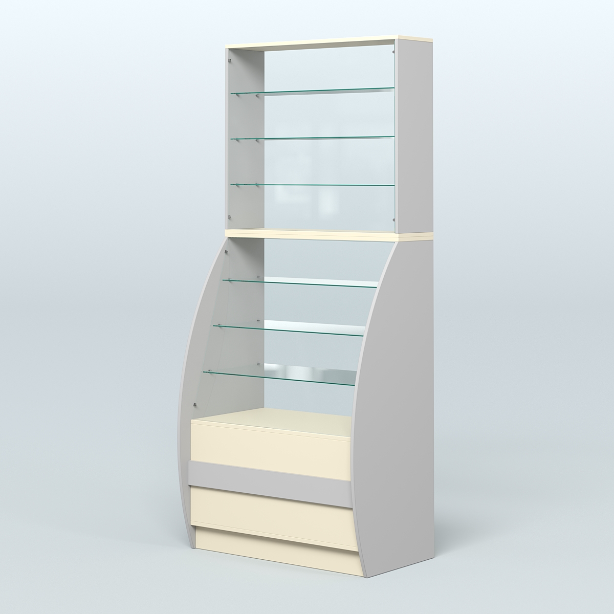 Витрина БРИЗ №1-900 Серый + Крем Вайс