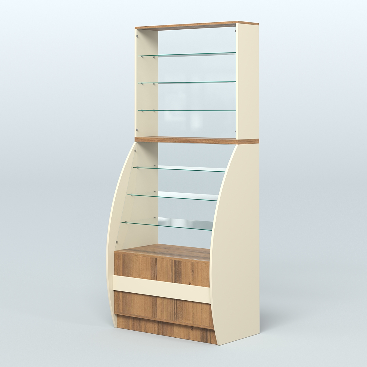 Витрина БРИЗ №1-900 Крем Вайс + Орех