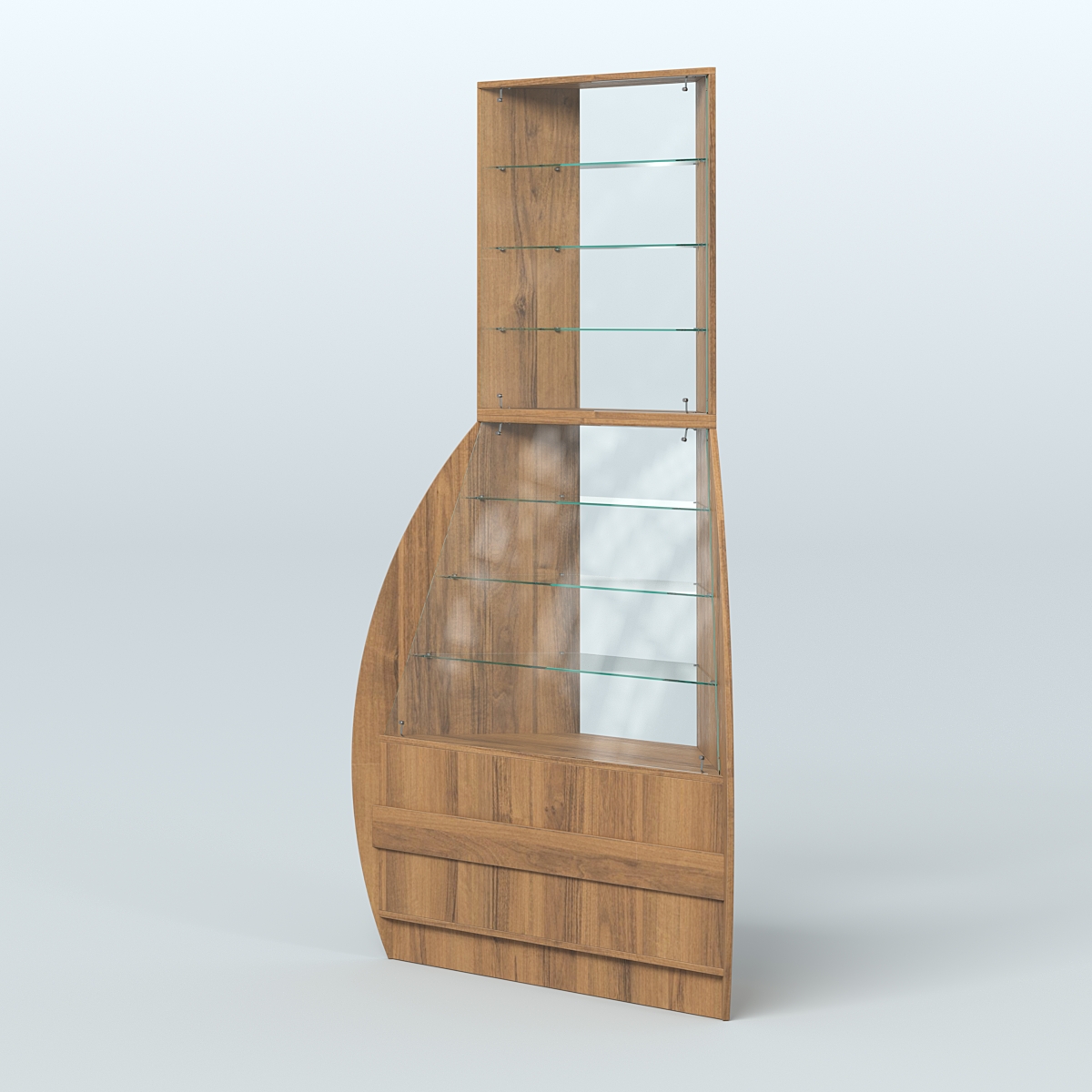 Витрина внешний угол БРИЗ №3 Орех