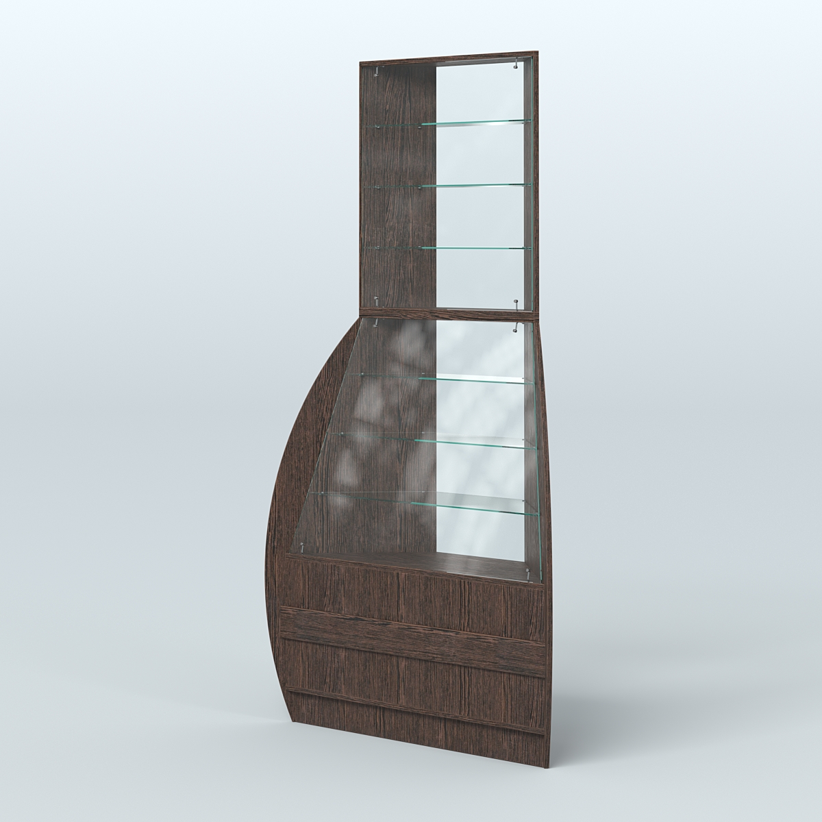 Витрина внешний угол БРИЗ №3 Дуб Венге