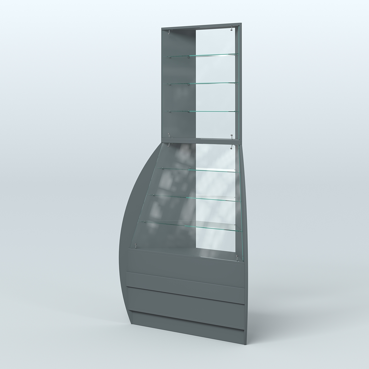 Витрина внешний угол БРИЗ №3 Темно-Серый