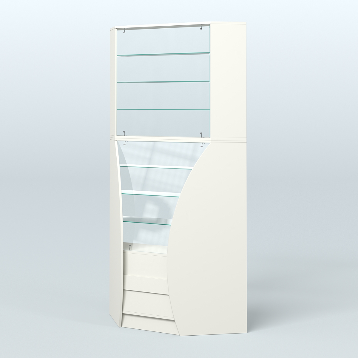 Витрина внутренний угол БРИЗ №4 Белый