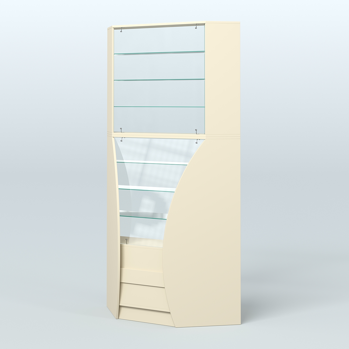 Витрина внутренний угол БРИЗ №4 Крем Вайс