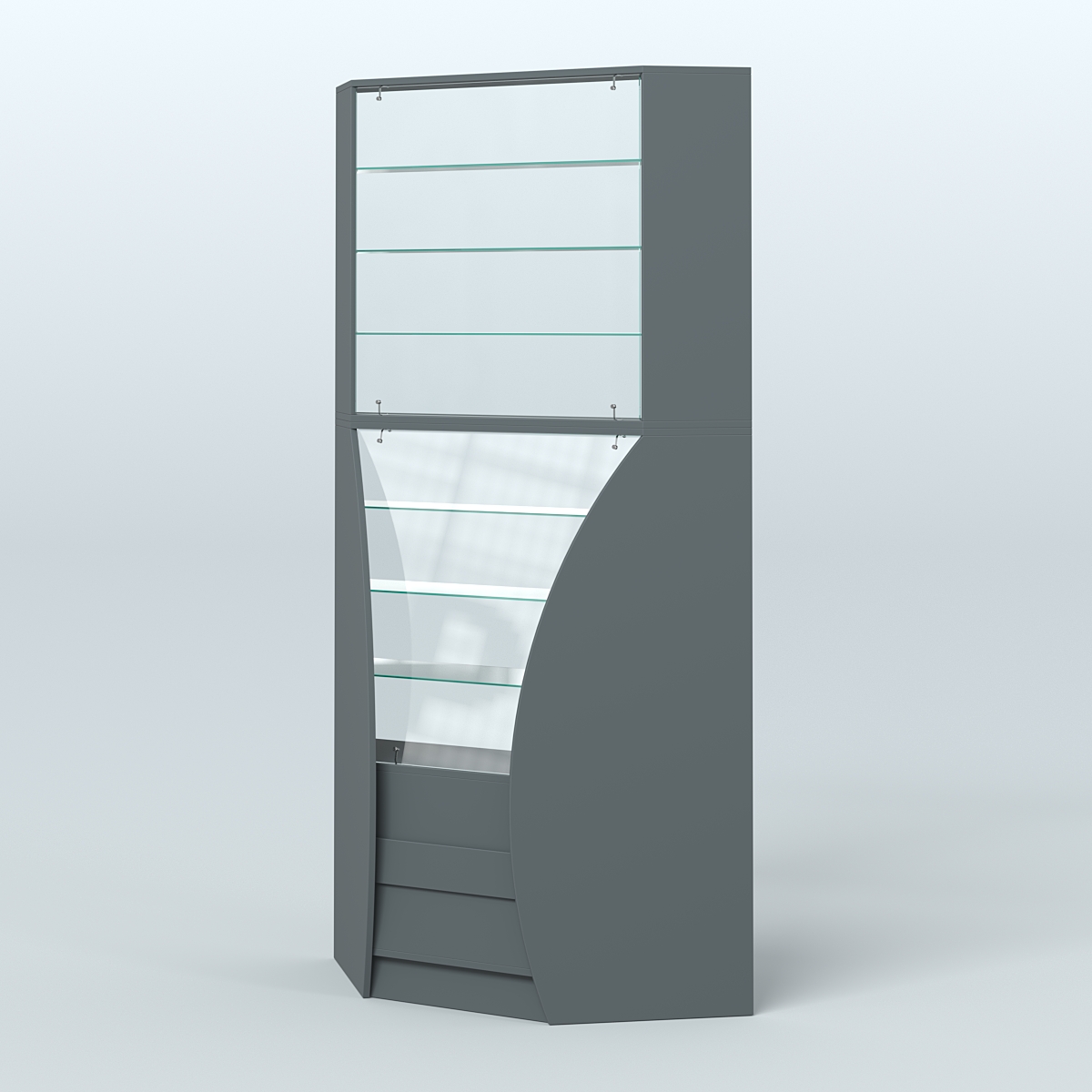 Витрина внутренний угол БРИЗ №4 Темно-Серый
