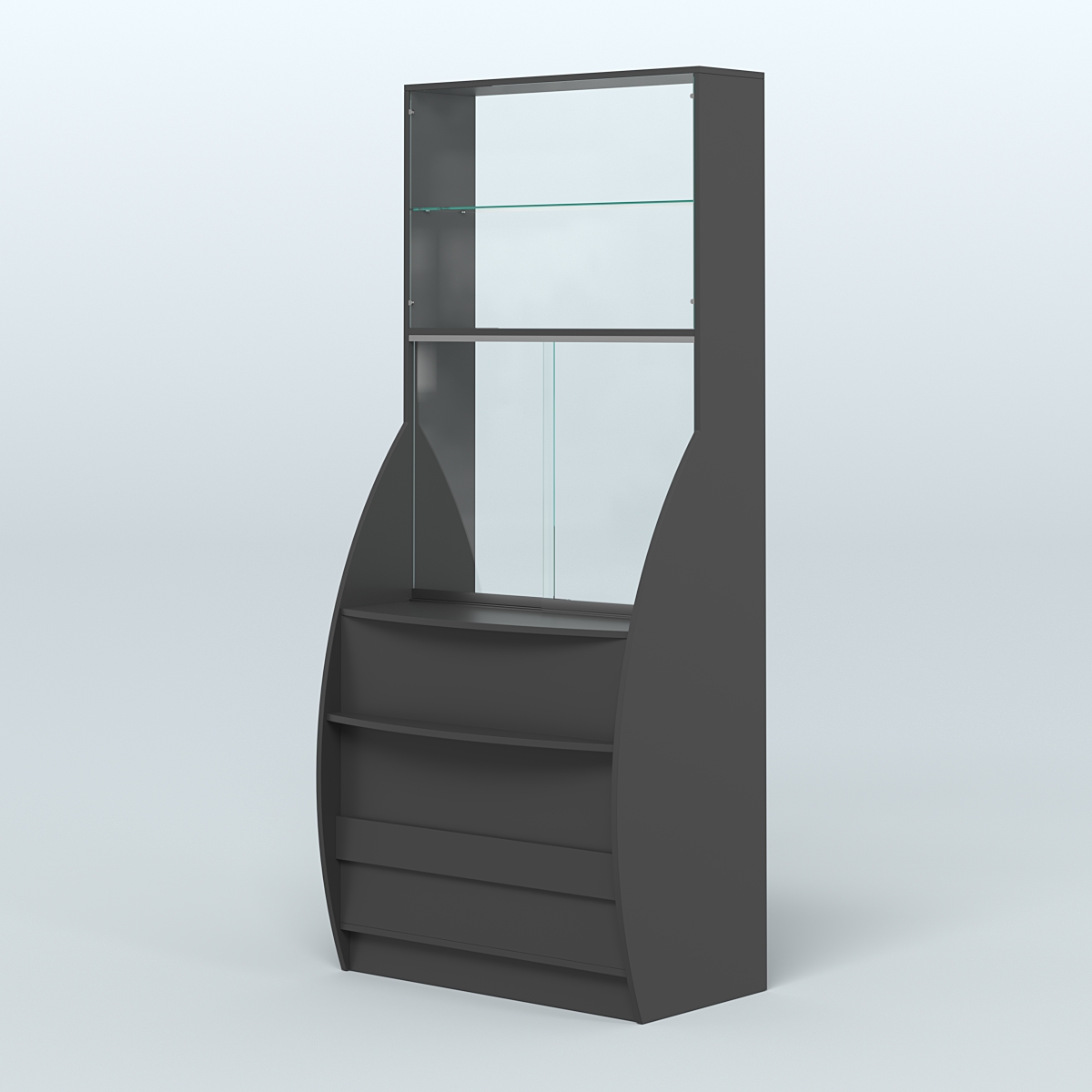 Витрина БРИЗ №5 с окном выдачи Черный