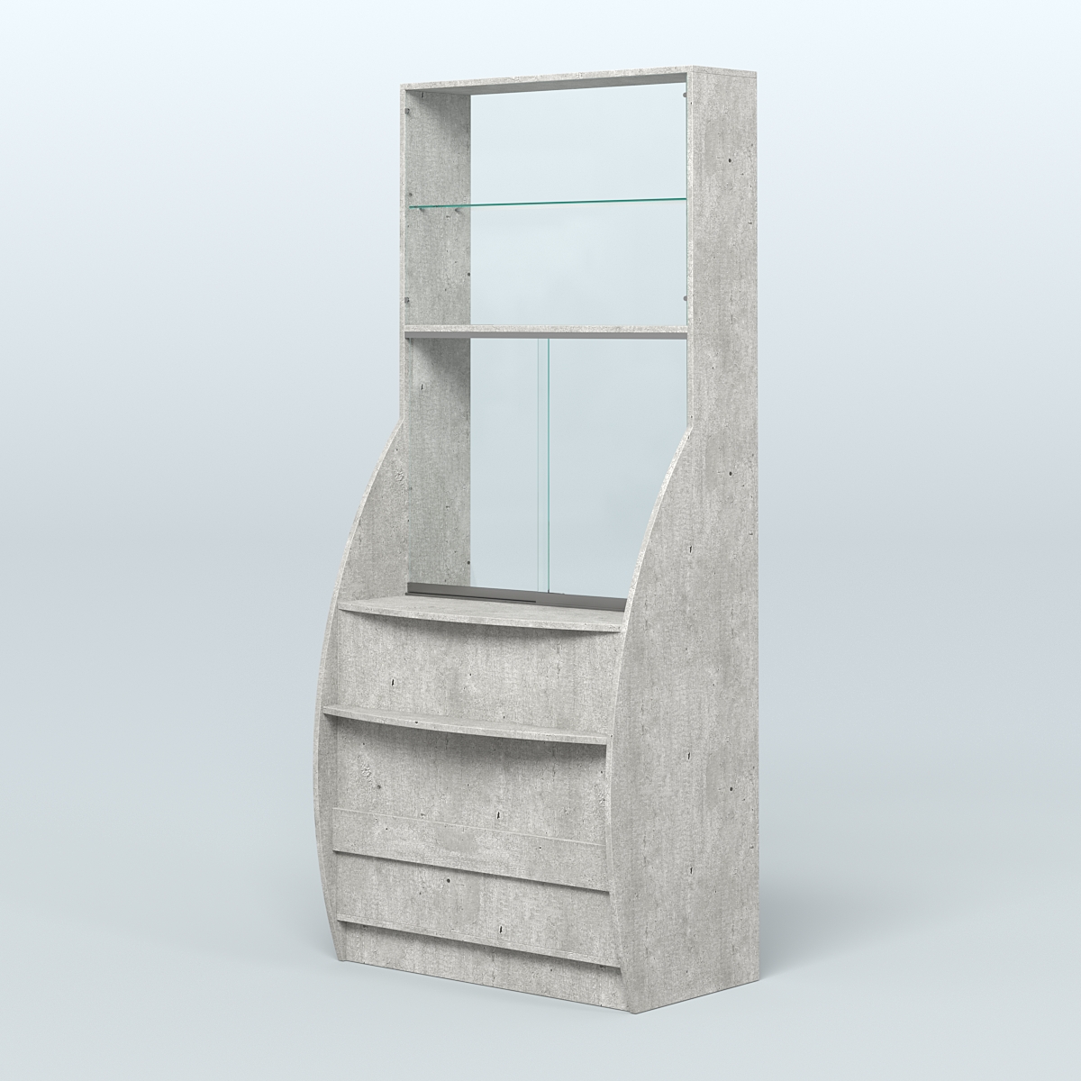 Витрина БРИЗ №5 с окном выдачи Метрополитан Грей