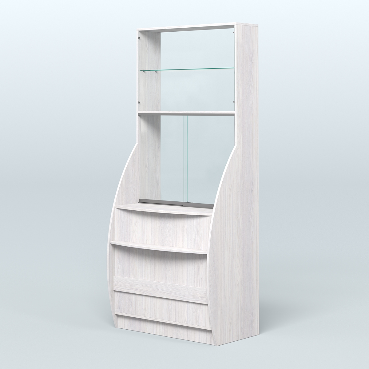 Витрина БРИЗ №5 с окном выдачи Ясень Анкор светлый