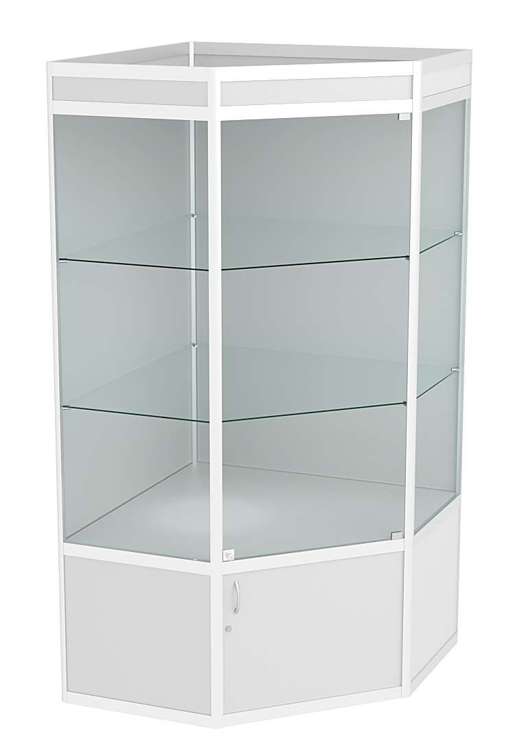 Витрина из профиля пятигранная угловая №5 Серый