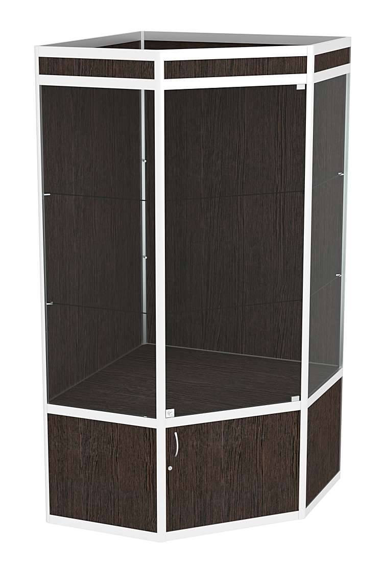 Витрина из профиля пятигранная угловая №5 Дуб Венге