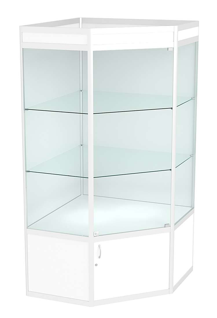 Витрина из профиля пятигранная угловая №5 Белый