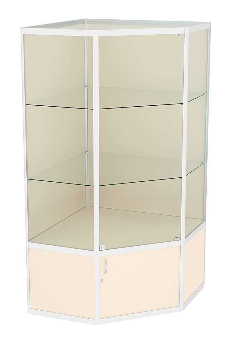 Витрина из профиля пятигранная угловая №6  Крем Вайс