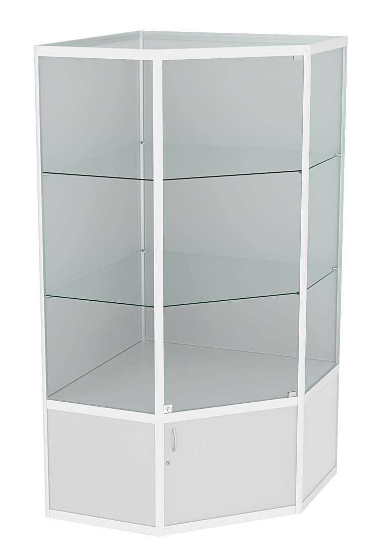 Витрина из профиля пятигранная угловая №6  Серый