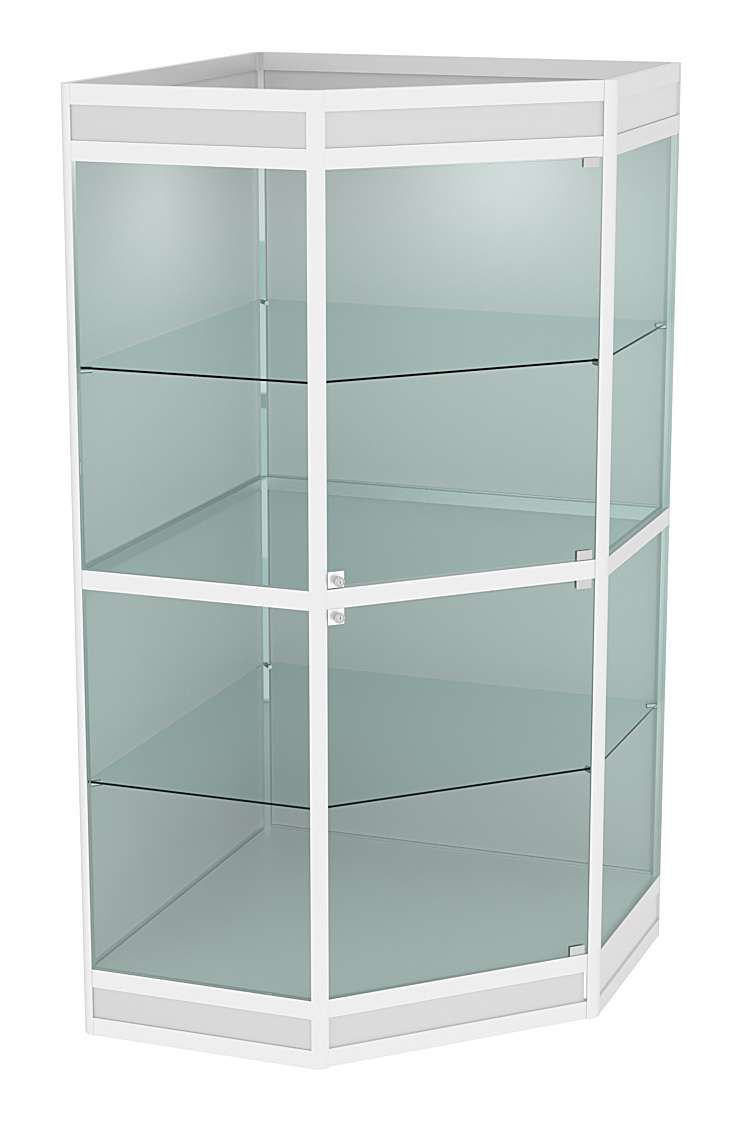 Витрина из профиля пятигранная угловая №7 Серый