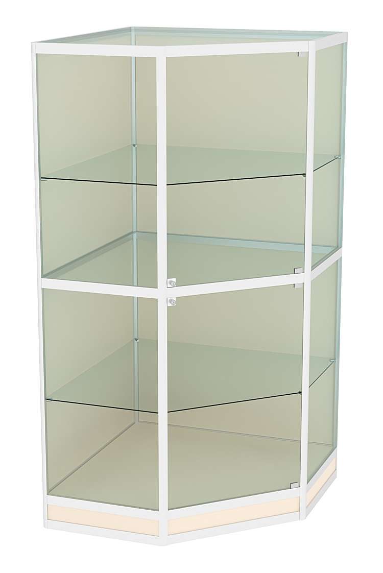 Витрина из профиля пятигранная угловая №8 Крем Вайс