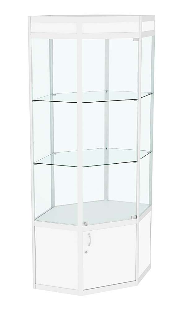 Витрина из профиля шестигранная угловая №1 Белый