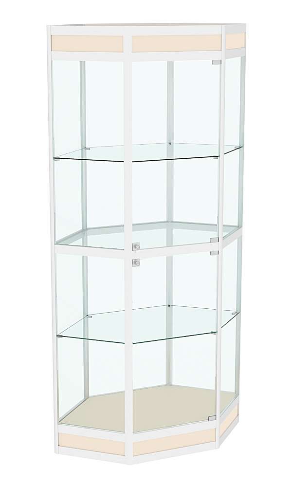 Витрина из профиля шестигранная угловая №3 Крем Вайс