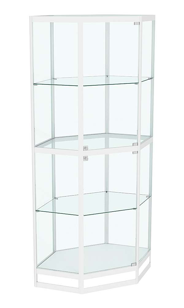 Витрина из профиля шестигранная угловая №4 Белый