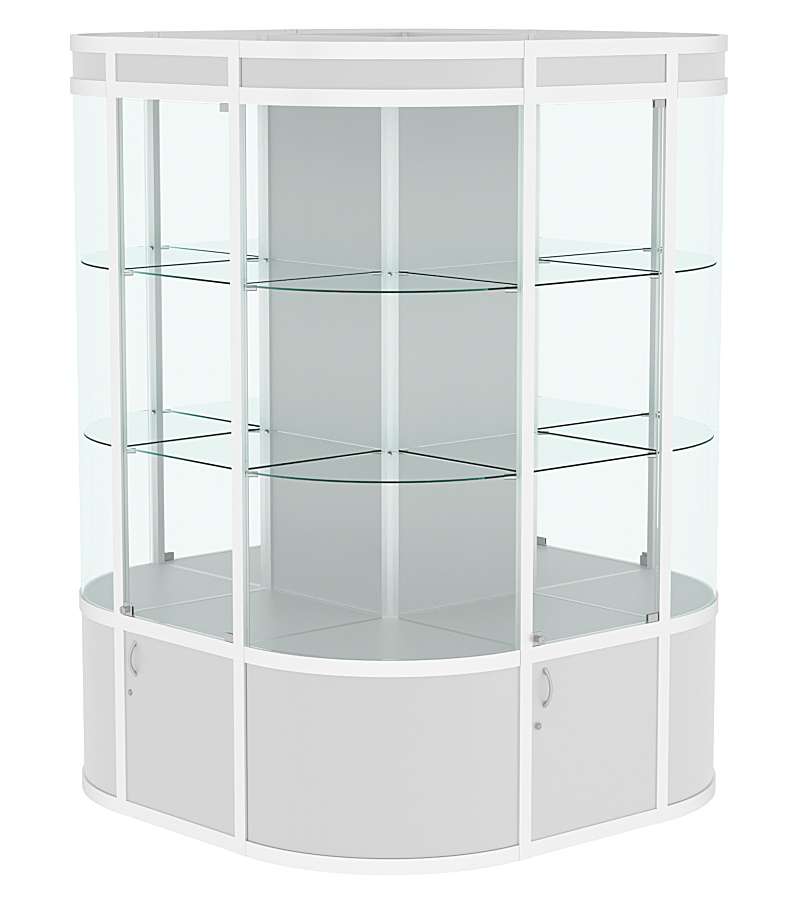 Витрина из профиля островная закругленная с секторами №1 Серый