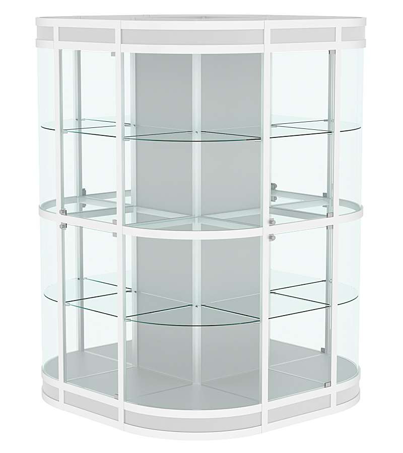 Витрина из профиля островная закругленная с секторами №3 Серый