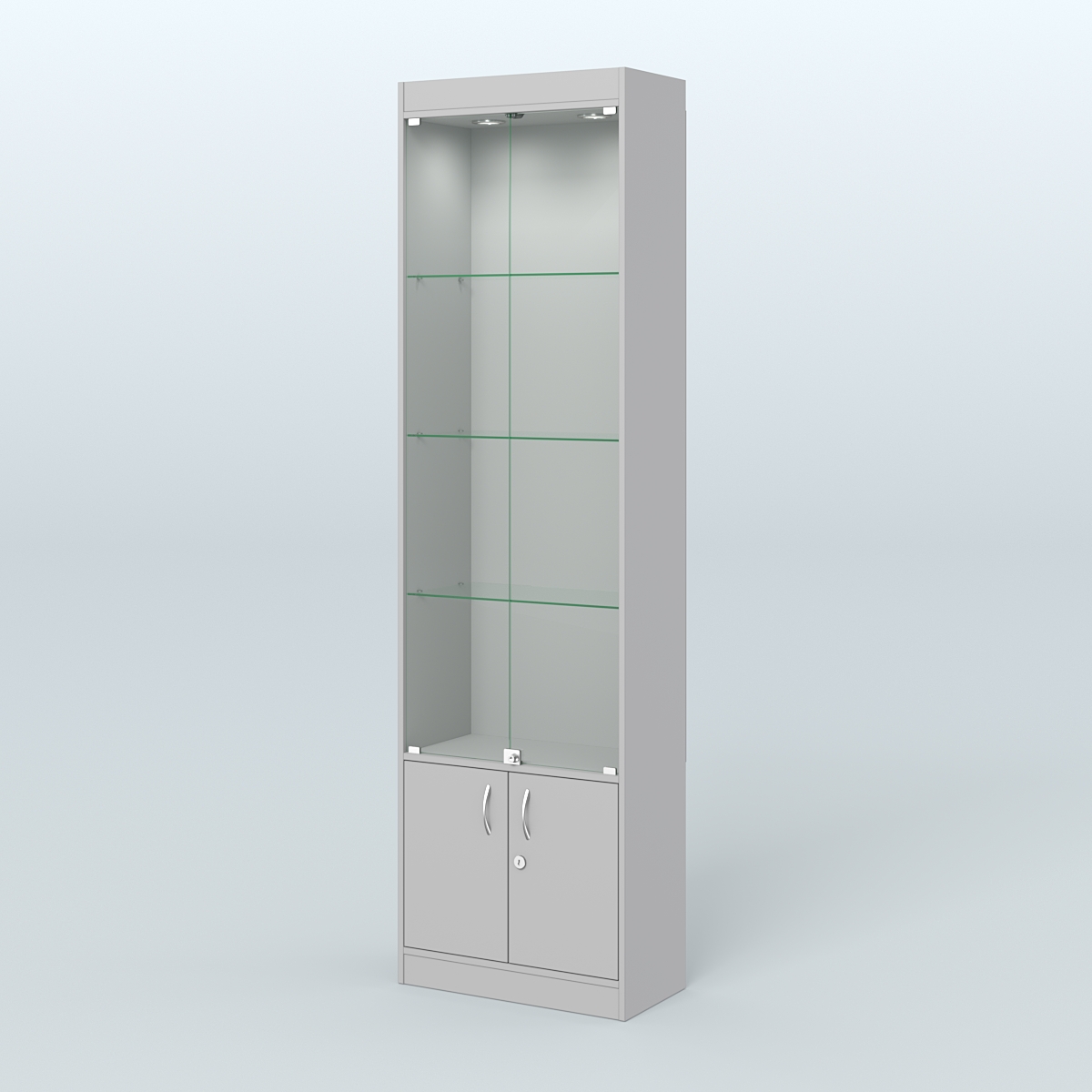 Витрина закрытая из ДСП с дверками для аптеки №2-300-1 Серый