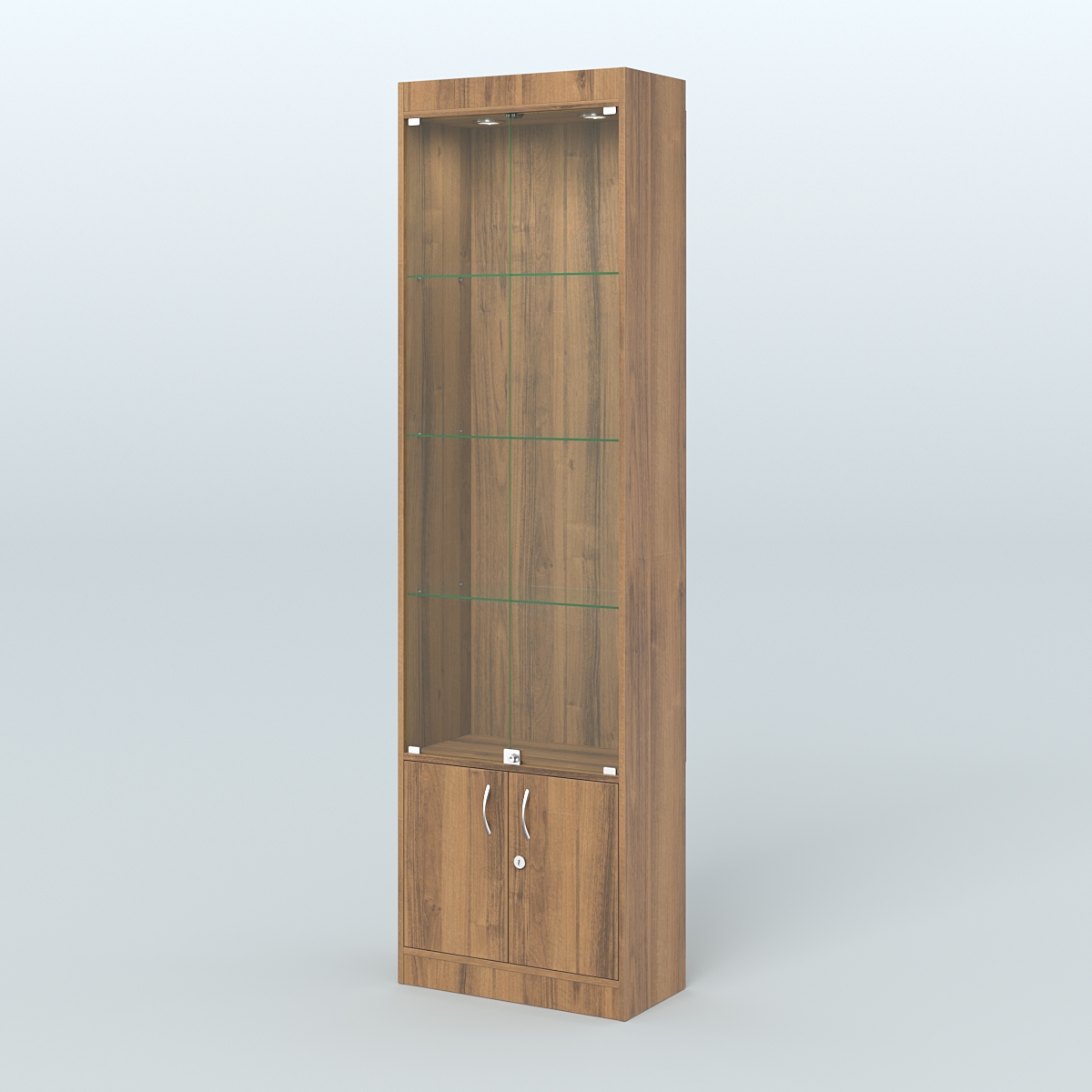 Витрина закрытая из ДСП с дверками для аптеки №2-300-1 Орех