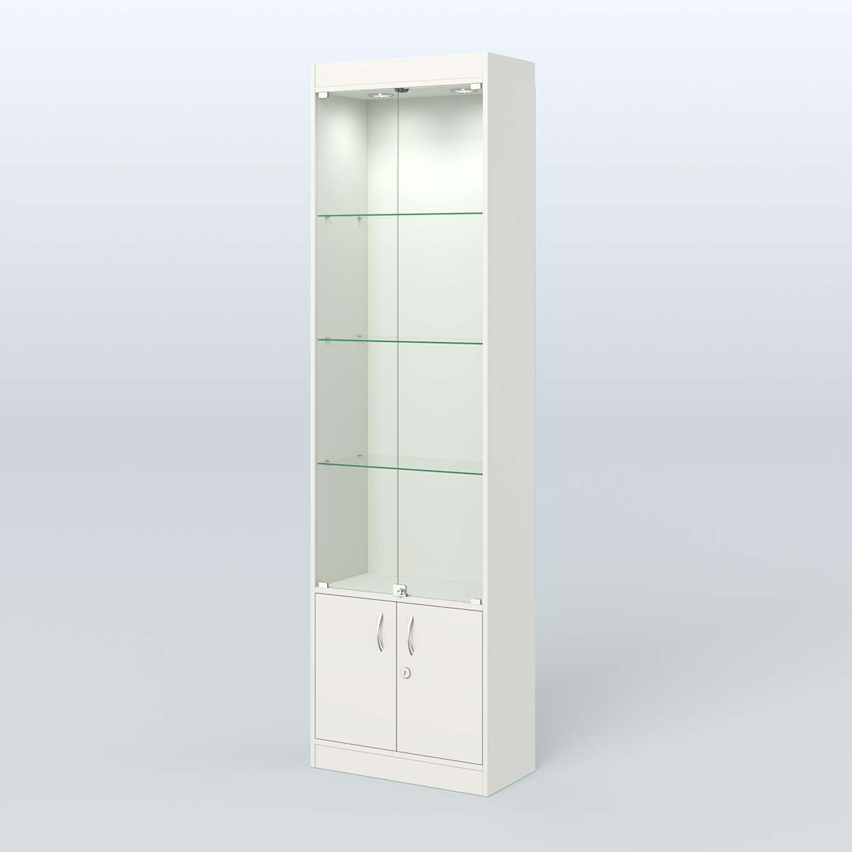 Витрина закрытая из ДСП с дверками для аптеки №2-300-1 Белый