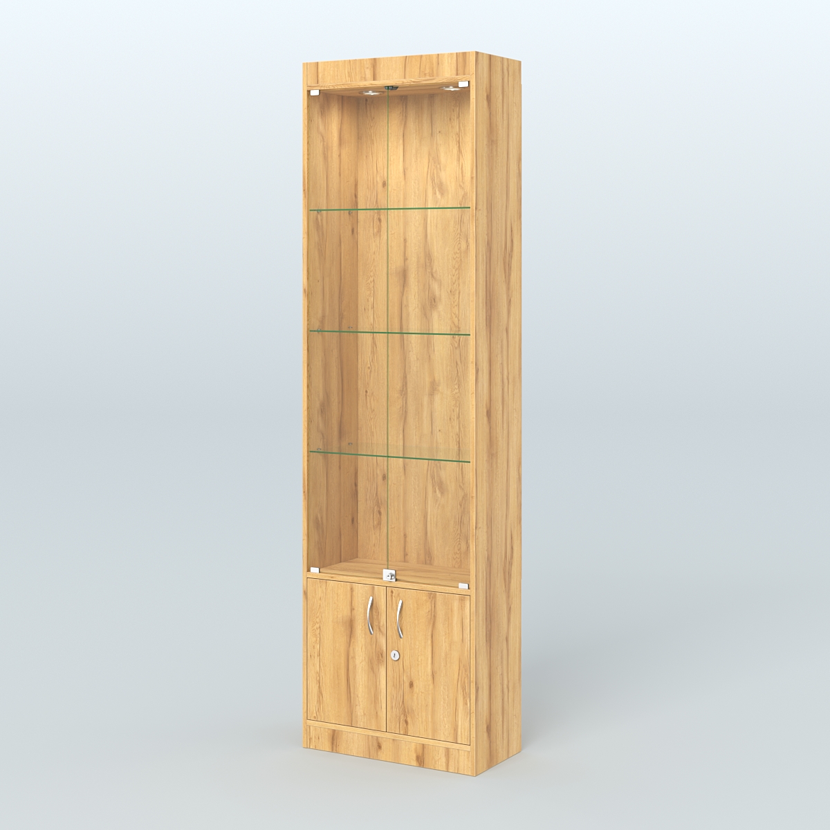 Витрина закрытая из ДСП с дверками для аптеки №2-300-1 Дуб Золотистый