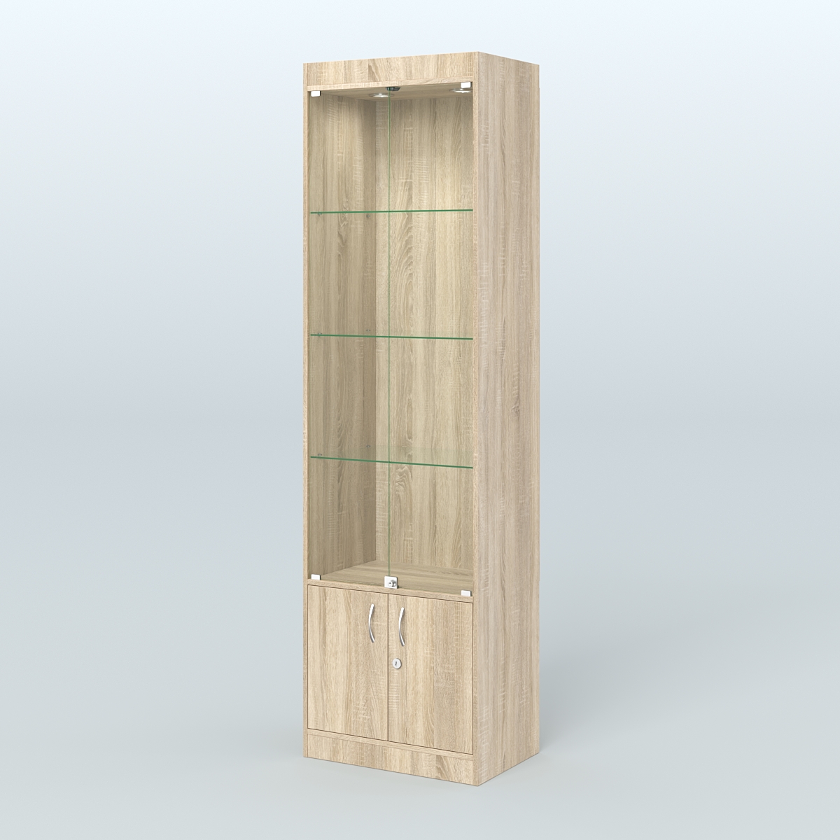 Витрина из ДСП с дверками для аптеки №2-400-1 Дуб Сонома