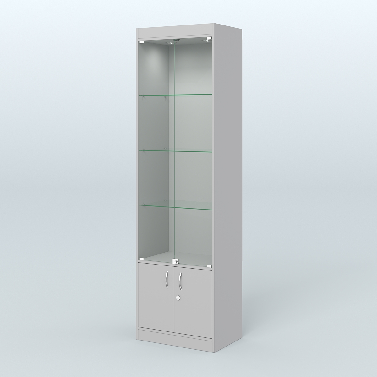 Витрина из ДСП с дверками для аптеки №2-400-1 Серый