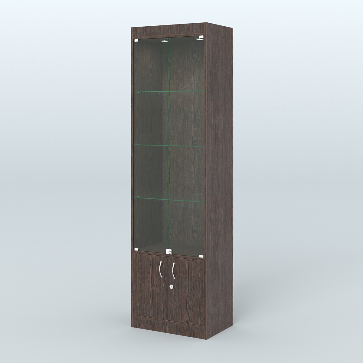 Витрина из ДСП с дверками для аптеки №2-400-1 Дуб Венге