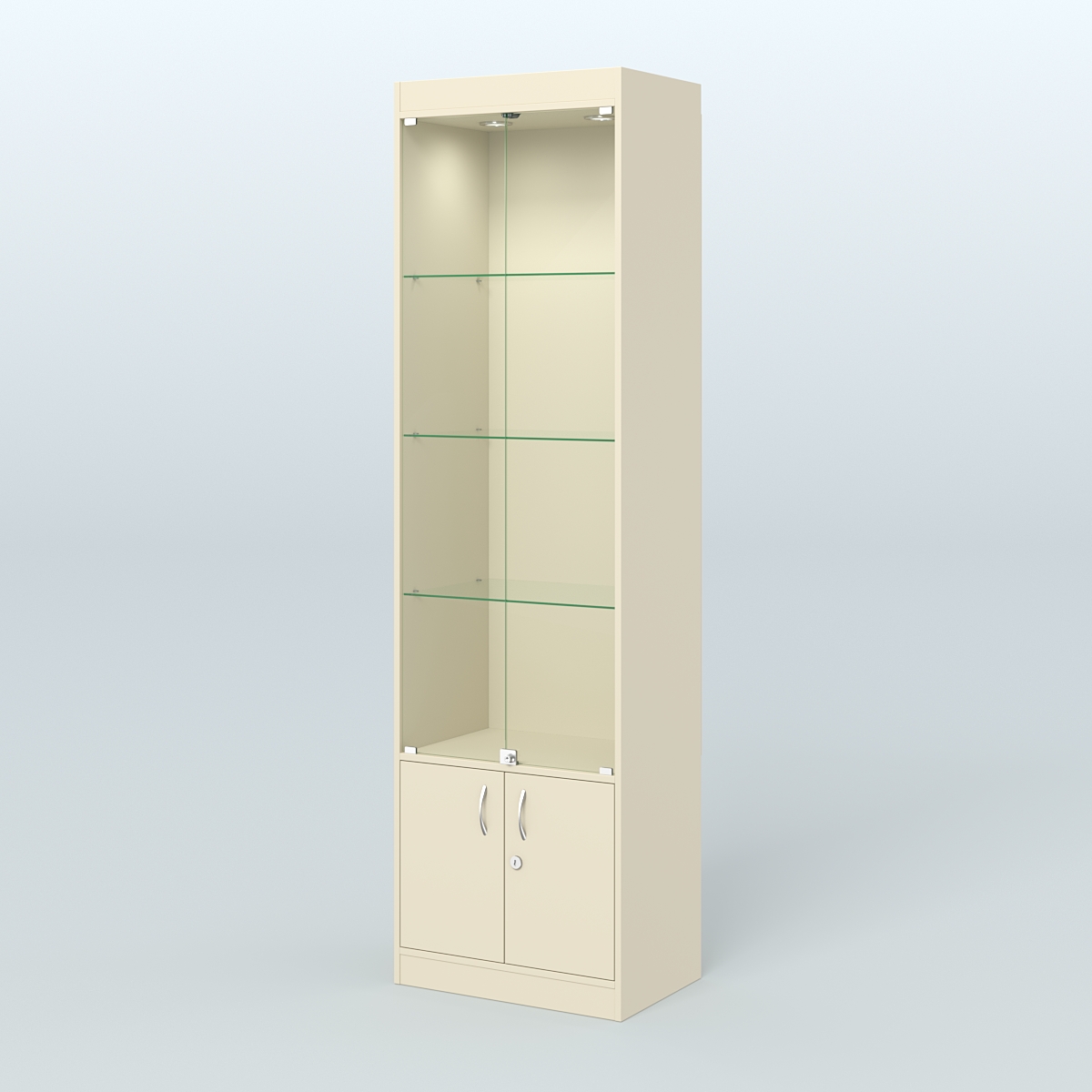 Витрина из ДСП с дверками для аптеки №2-400-1 Крем Вайс