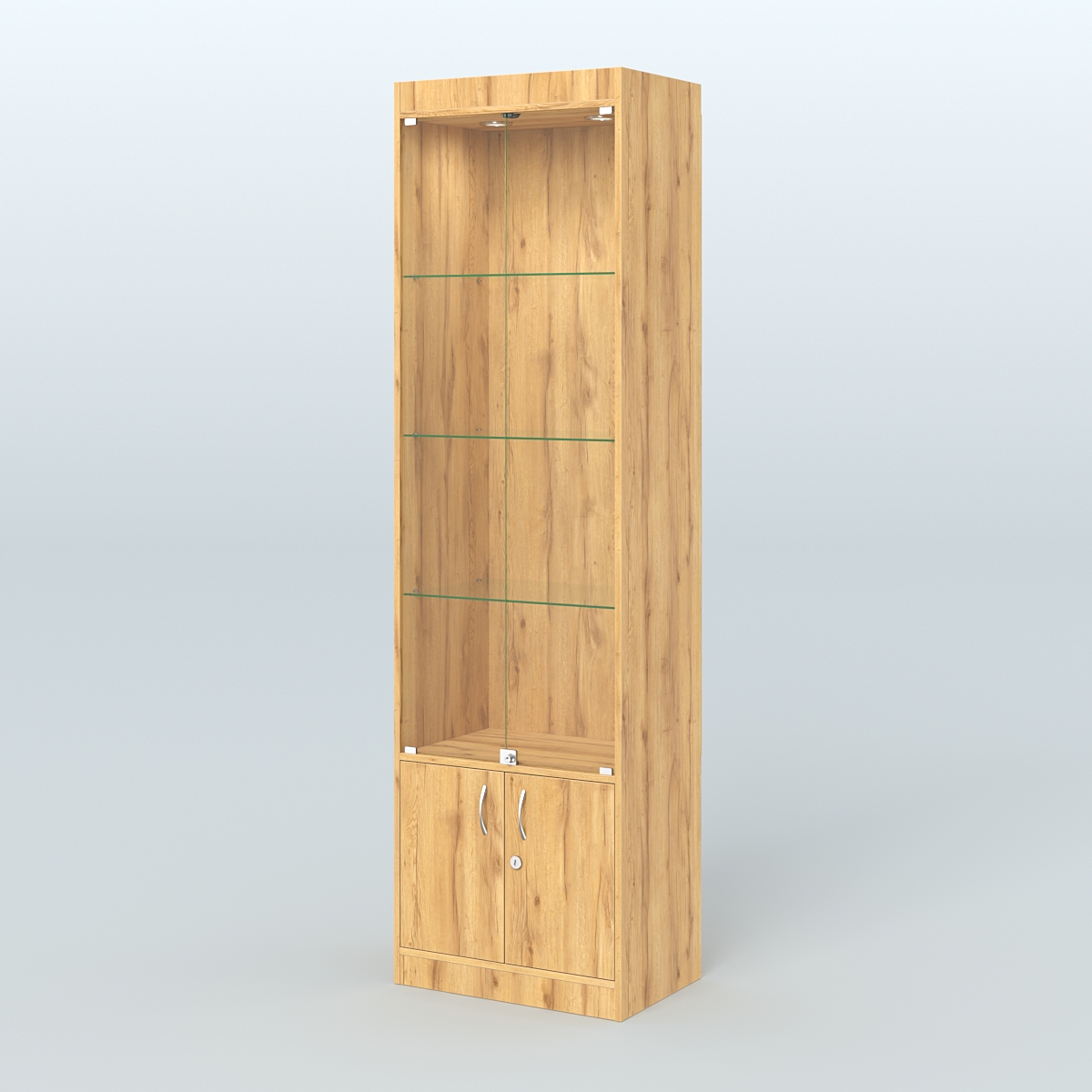 Витрина из ДСП с дверками для аптеки №2-400-1 Дуб Золотистый