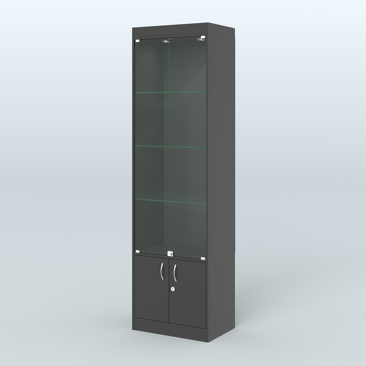Витрина из ДСП с дверками для аптеки №2-400-1 Черный