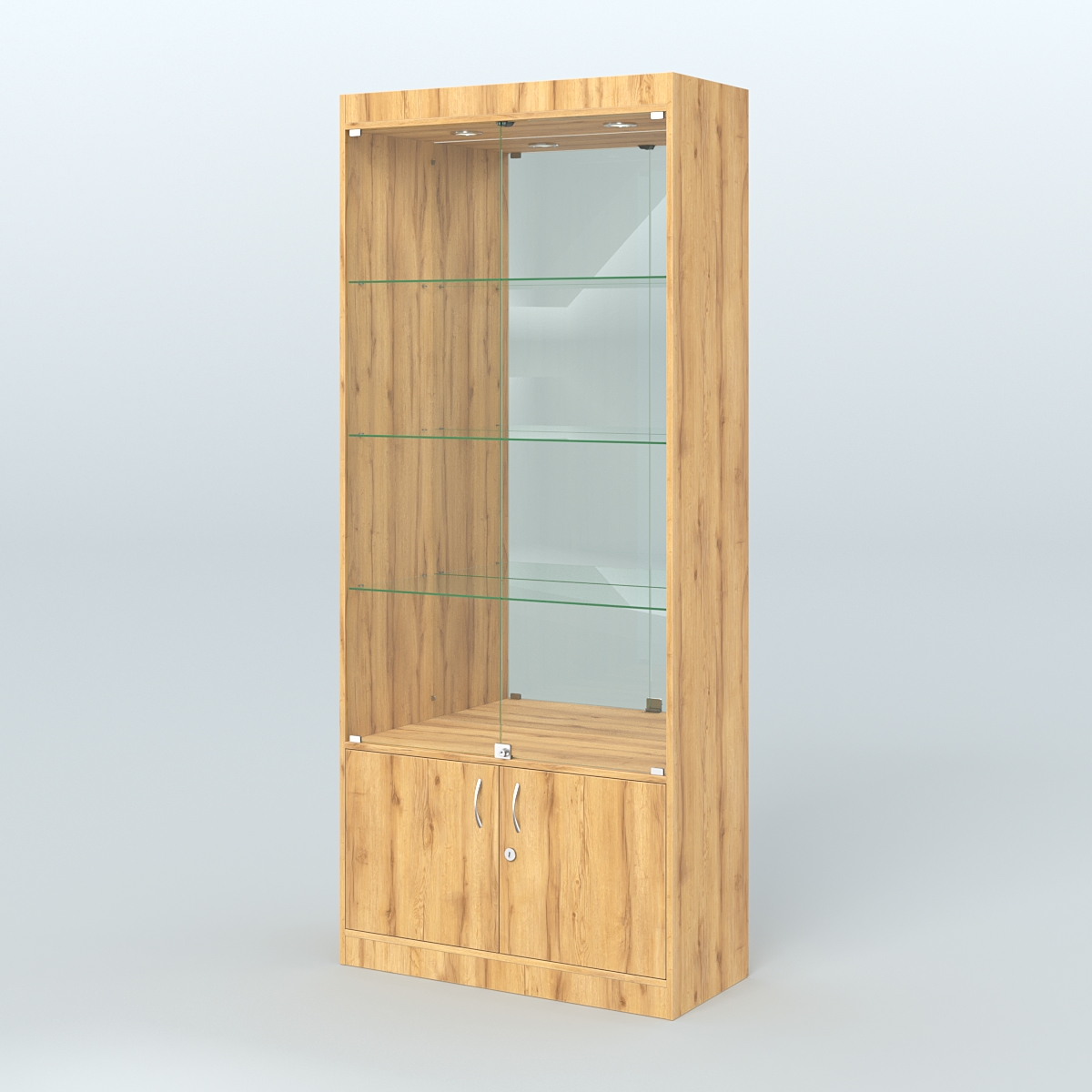 Витрина из ДСП для аптеки №1-400-3 Дуб Золотистый