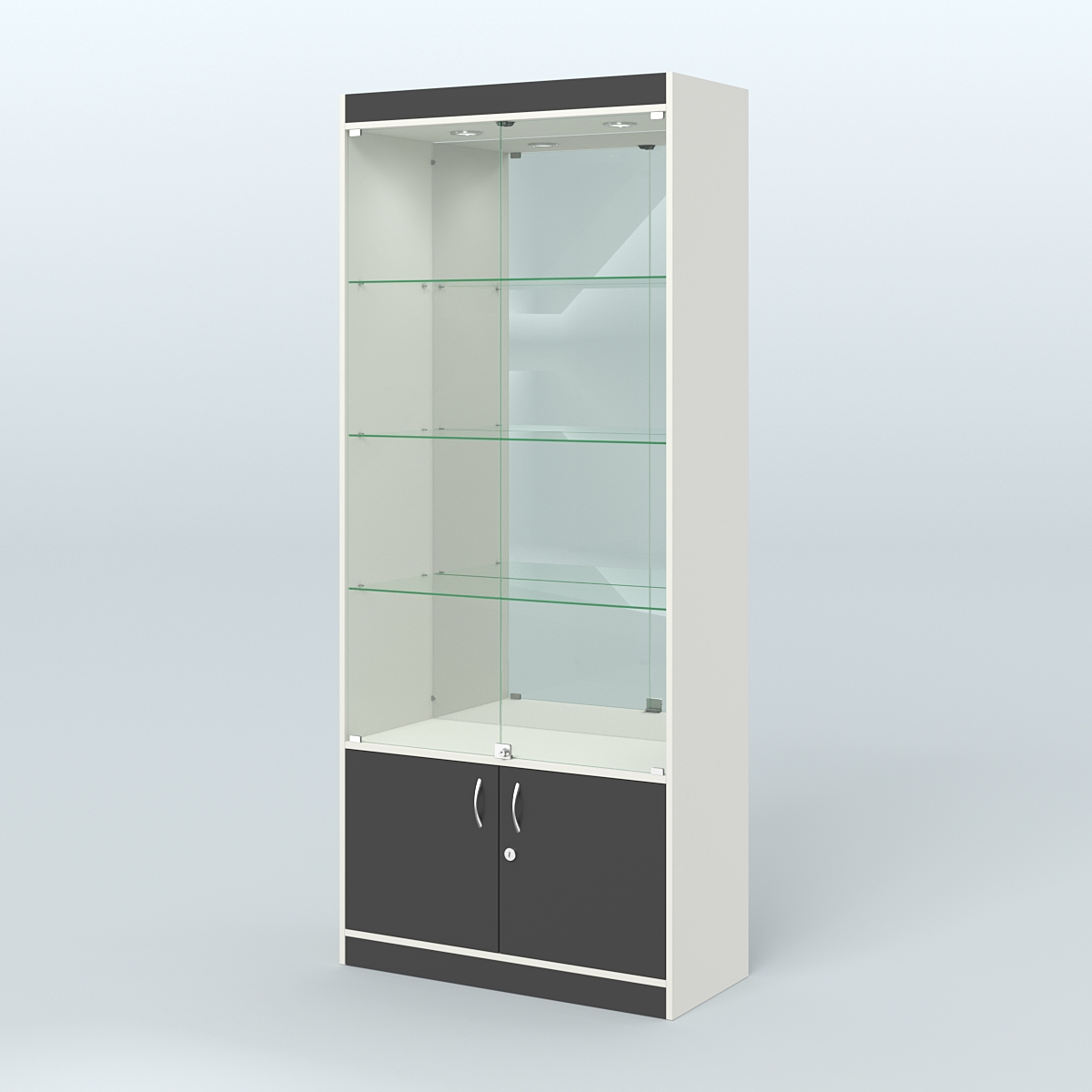 Витрина из ДСП для аптеки №1-400-3 Белый и Черный