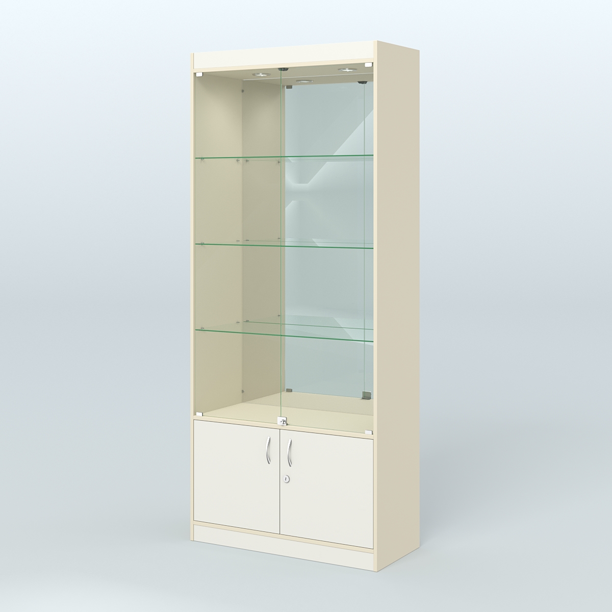 Витрина из ДСП для аптеки №1-400-3 Крем Вайс + Белый