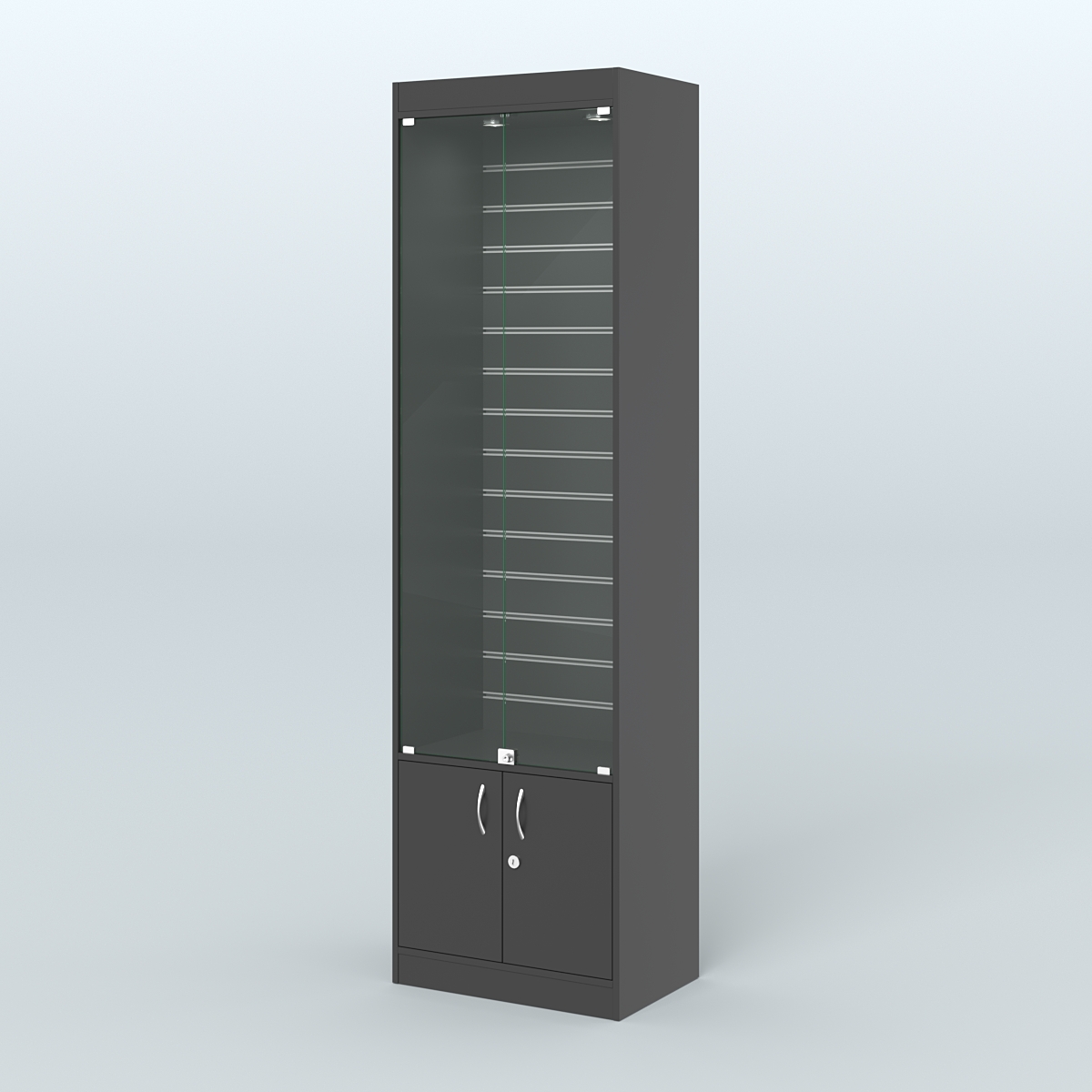 Витрина из ДСП с экономпанелью и дверками для аптеки №2-400-4 Черный