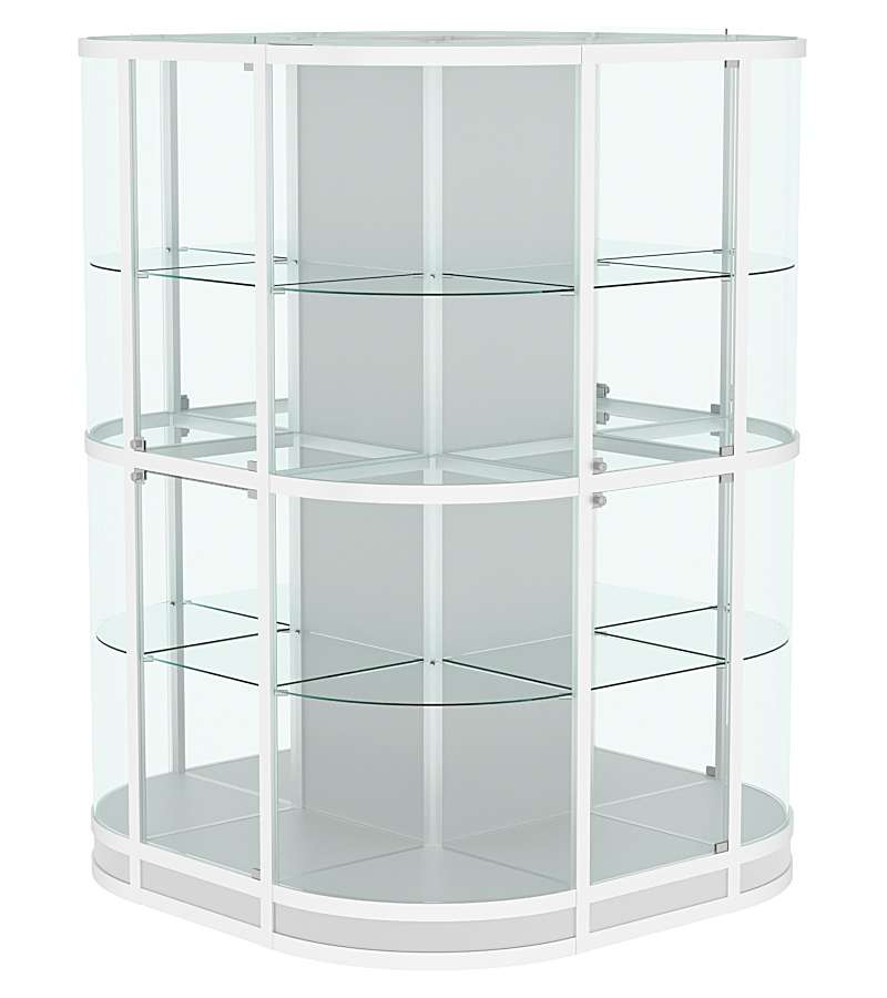 Витрина из профиля островная закругленная с секторами №4 Серый