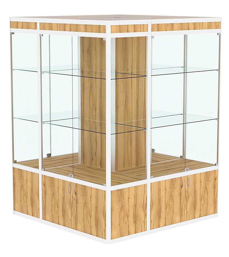 Витрина из профиля островная №1 Дуб Золотистый