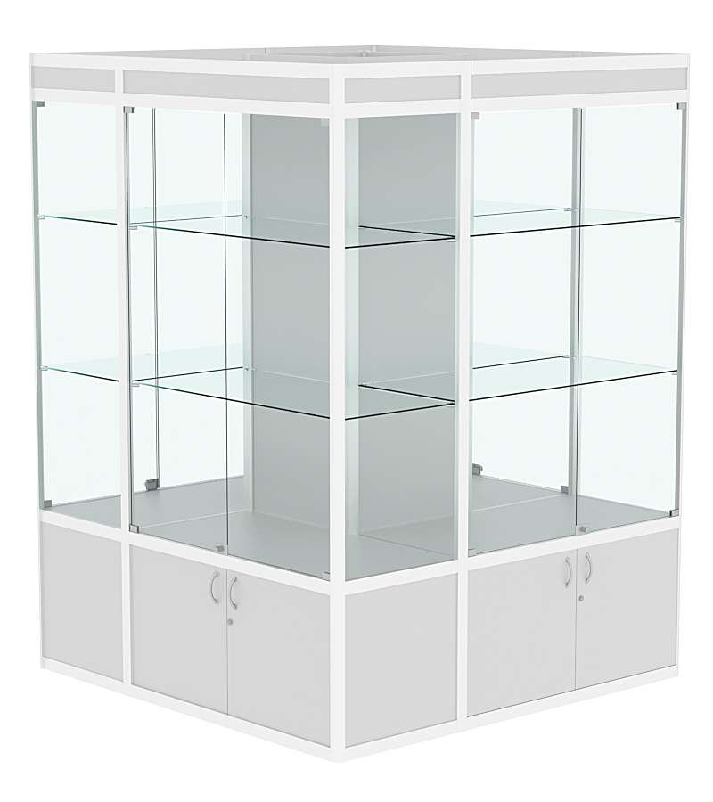 Витрина из профиля островная №1 Серый