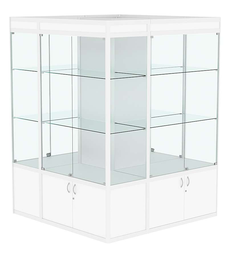 Витрина из профиля островная №1 Белый