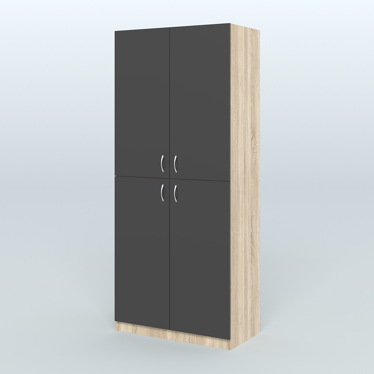 Шкаф для аптек с вертикальными разделителями №1 Дуб Сонома + Черный