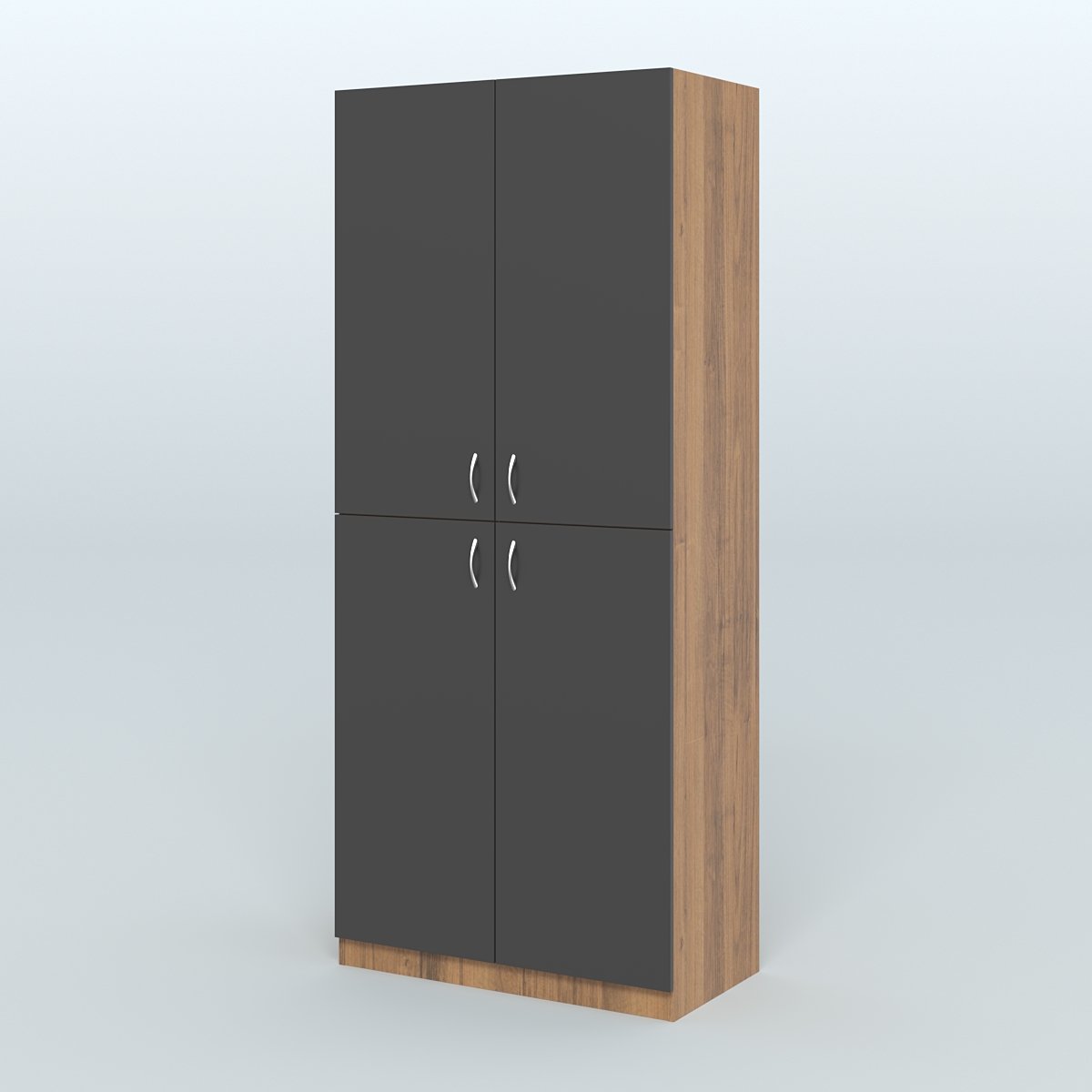 Шкаф для аптек с полками №2 Орех + Черный