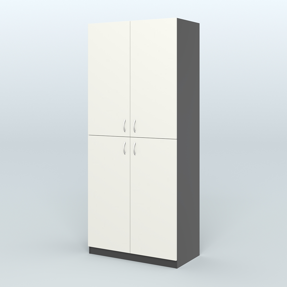 Шкаф для аптек с полками №2 Черный + Белый