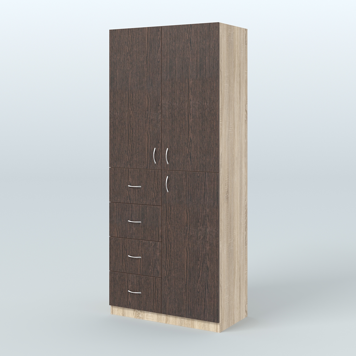 Шкаф для аптек с ящиками и полками №3 Дуб Сонома + Дуб Венге