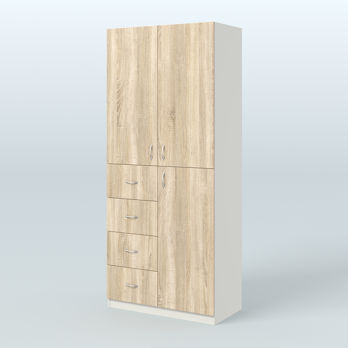 Шкаф для аптек с ящиками и полками №3 Белый + Дуб Сонома