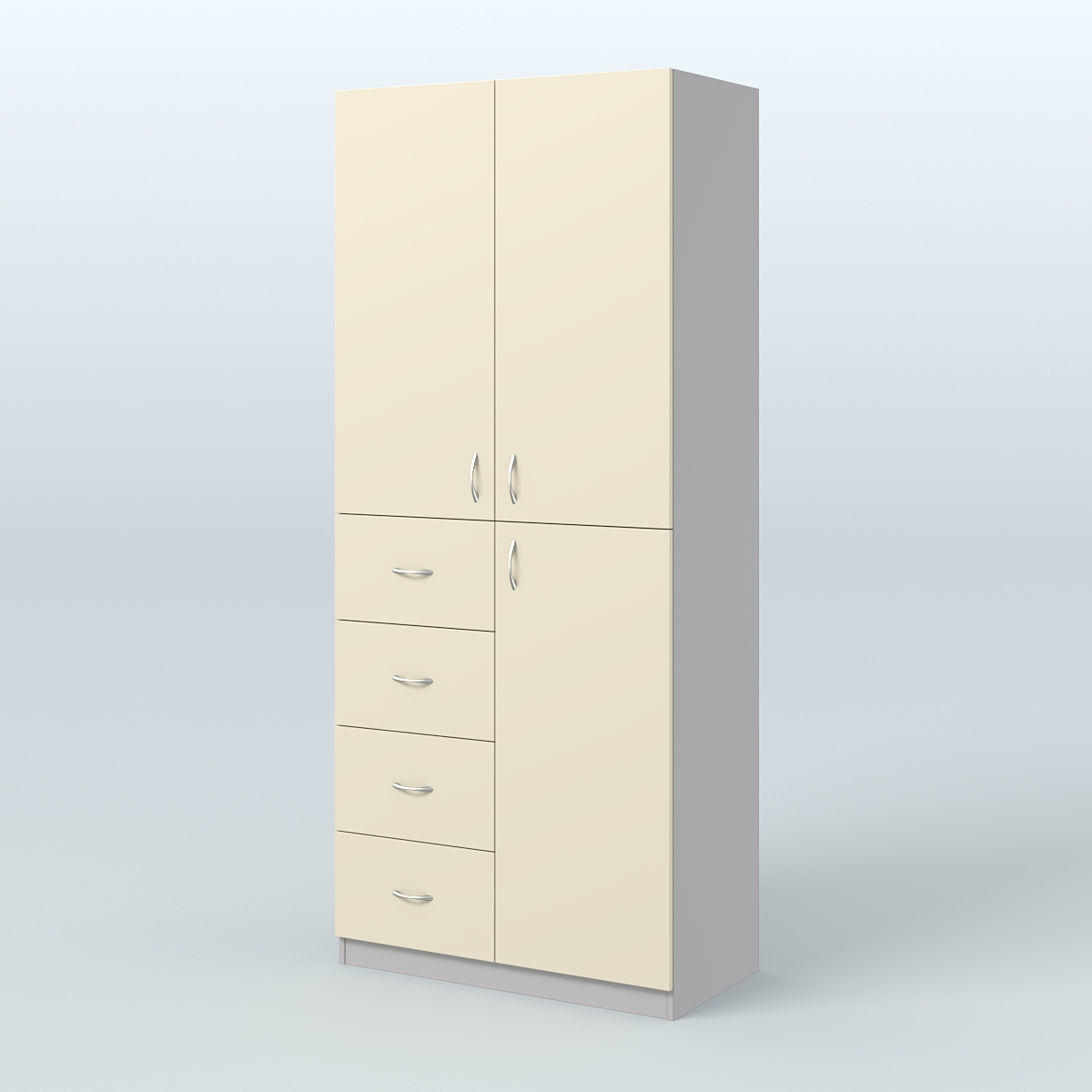 Шкаф для аптек с ящиками и полками №3 Серый + Крем Вайс