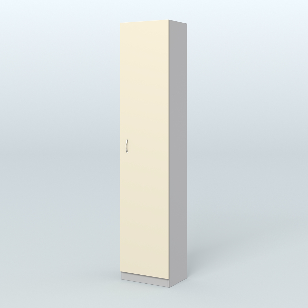 Аптечный узкий стеллаж под резину №2 Серый + Крем Вайс