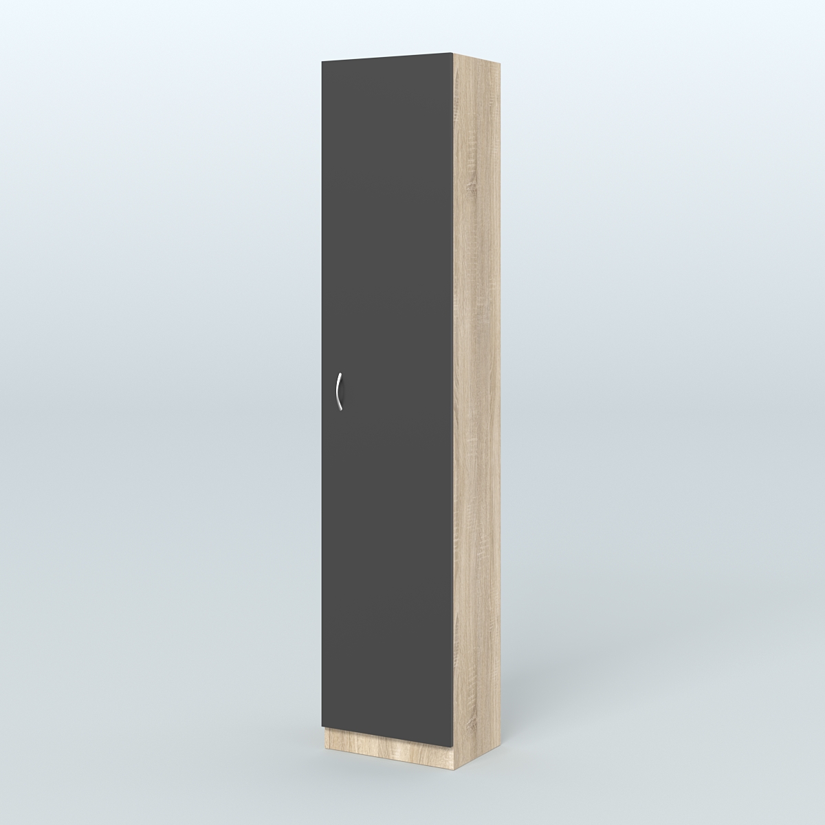 Аптечный узкий стеллаж под резину №2 Дуб Сонома + Черный