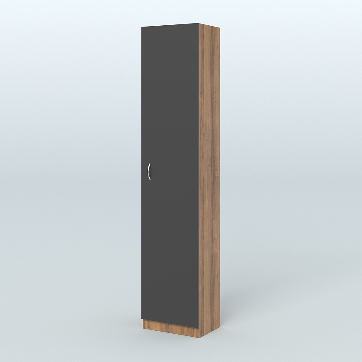 Аптечный узкий стеллаж под резину №2 Орех + Черный